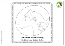 Ausmalbild Logo Komplett, Grüne Eiche Reittherapie Aachen 